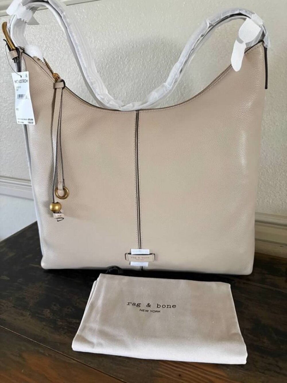 Rag & Bone Williamsburg Leather Hobo Bag Oat- NWT- MSP $478